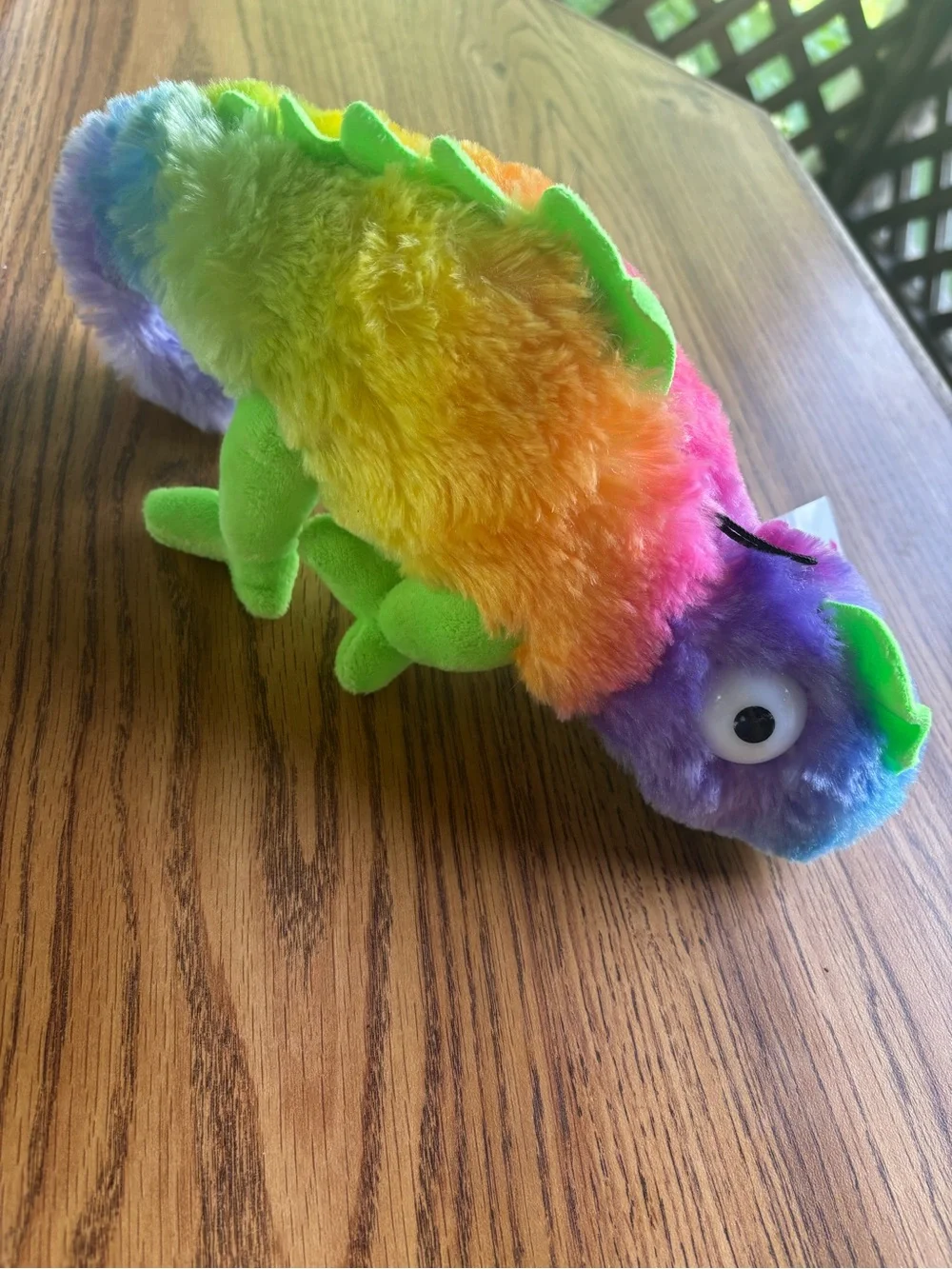 BJ Toy Rainbow Plush Chameleon for Reptile Enrichment - Multicolor